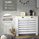image 4 of HOMCOM Radiator Cover with Drawer, Horizontal Slat, 111cm, White