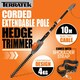 image 2 of Terratek 550W 2.5m Electric Long Reach Hedge Trimmer | Grey | Grey | 1