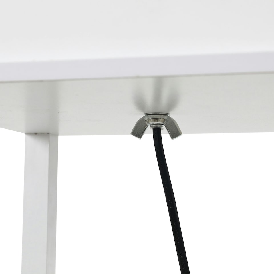 image 1 of HOMCOM Floor Lamp Reading Lamp with 3-Tier Storage Shelf for Home Office White