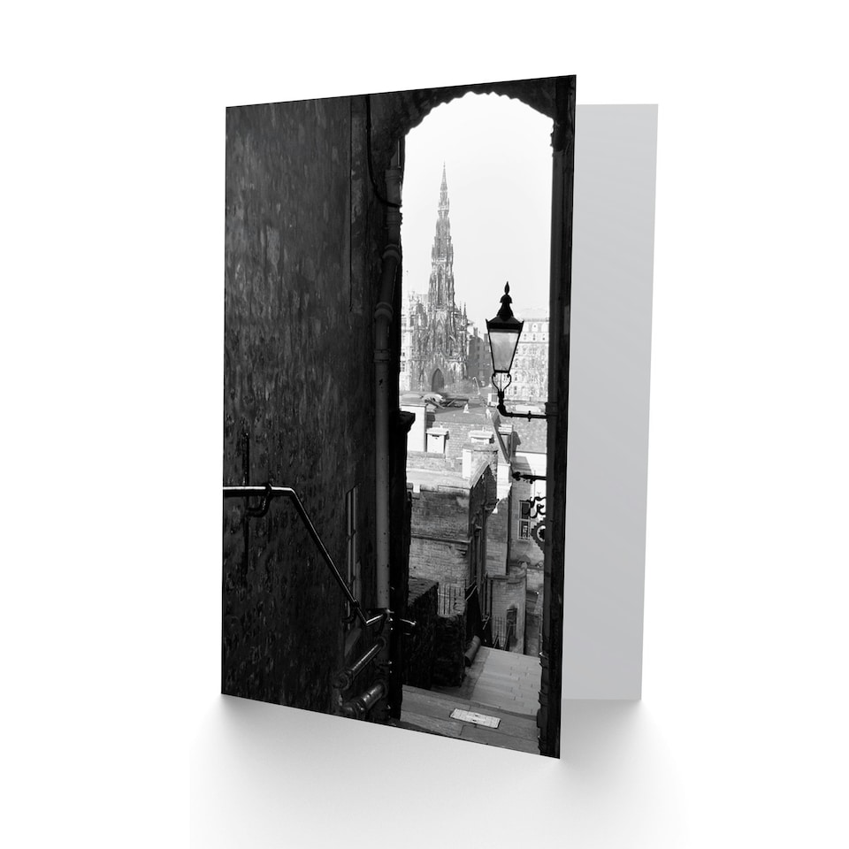 image 1 of Cityscape Old Lane Scott Monument Edinburgh Scottish Scotland Card