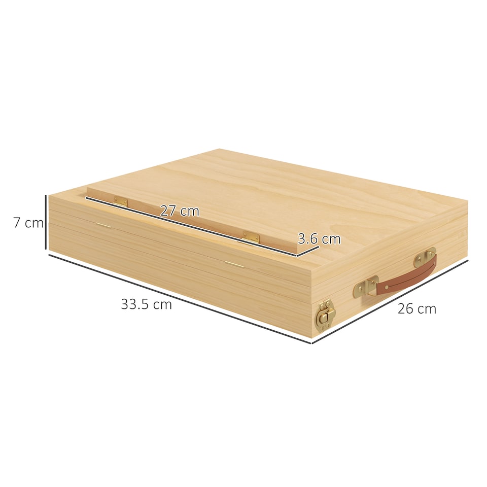 image 1 of Vinsetto Wooden Table Easel Box, Adjustable Beechwood Table Box Easel with Storage Drawer, Portable Folding Artist Drawing & Sketching Board for Adults, Beginners, Artists Painting | Brown