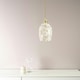 image 3 of ValueLights India White Confetti Glass with Gold Fitting Easy Fit Lamp Shade with LED Bulb
