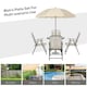 image 6 of Outsunny 6PC Garden Dining Set Outdoor Furniture Folding Chairs Table Parasol