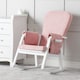 image 2 of Dursley Rocking Chair - Comfortable Rocking Chair With Padded Support, Suedette Fabric With Side Pockets & Compact Design (Blush Pink)
