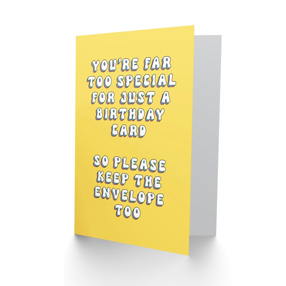 image 1 of Too Special Just Keep Fun Joke Humour Funny Birthday Card