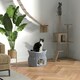image 7 of PawHut 2-Tier Elevated Pet Cushion Bed Basket Willow Cat Tree House Condo Kennel