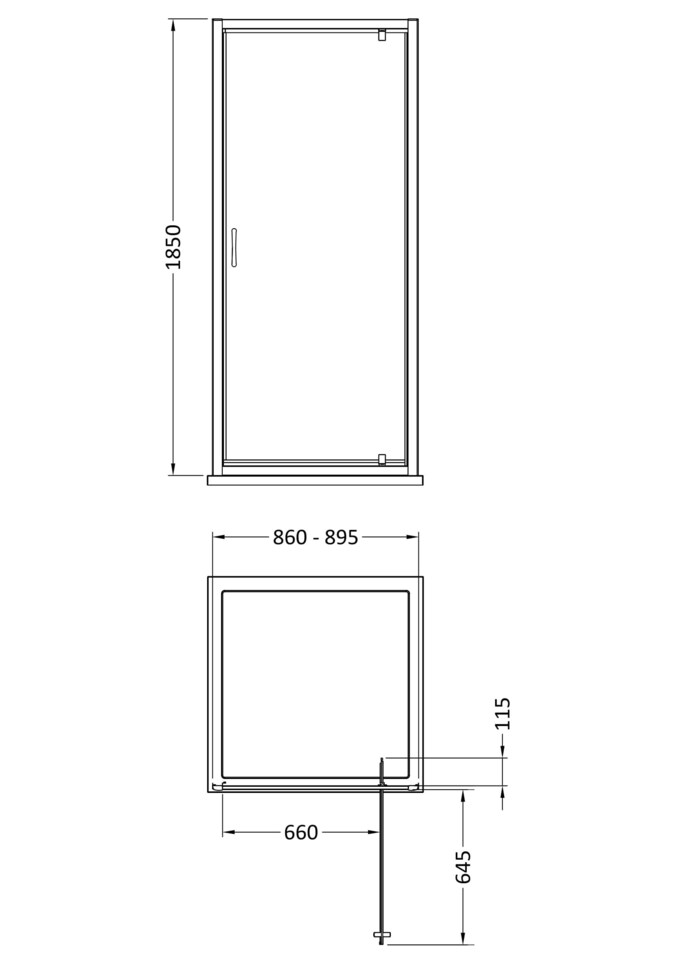 image 1 of Balterley 1850x900mm Pivot Shower Door