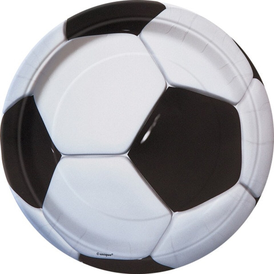 image 1 of Pack of 8 3D Football Soccer Round 7" Dessert Plates