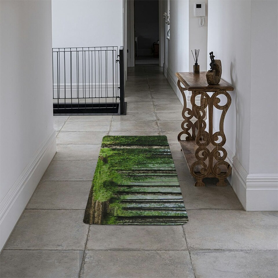 image 1 of Beautiful summer forest with different trees Designer (Runner Rug)
