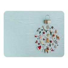 Christmas objects laid out (blanket)