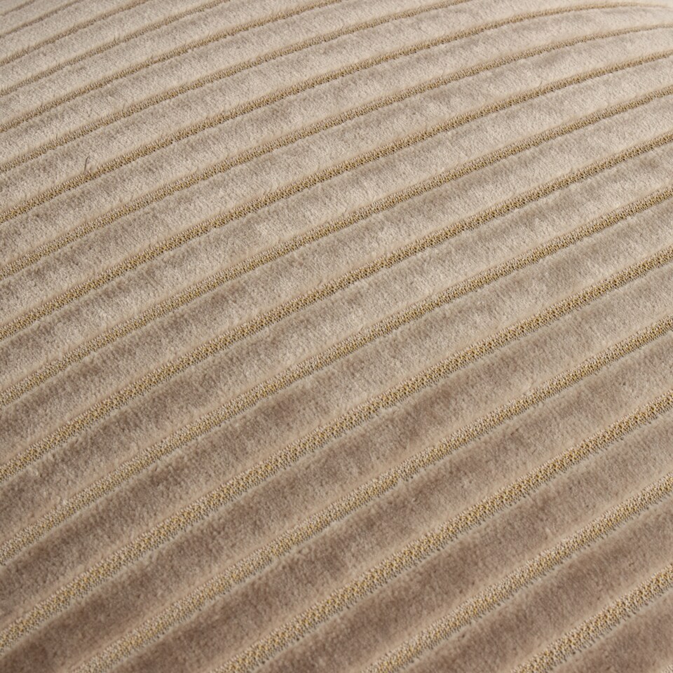 image 1 of Paoletti Savoy Stripe Velvet Cushion | Grey | Mink