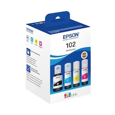 Epson 102 Black Cyan Magenta Yellow Ink Cartridge Multipack 127ml + 3 x 70ml (Pack 4) - C13T03R640 N/A