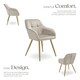 image 3 of Chair Marilyn - quilted velvet look, continuous backrest, golden steel legs - Set of 6 Brown | Taupe/Gold