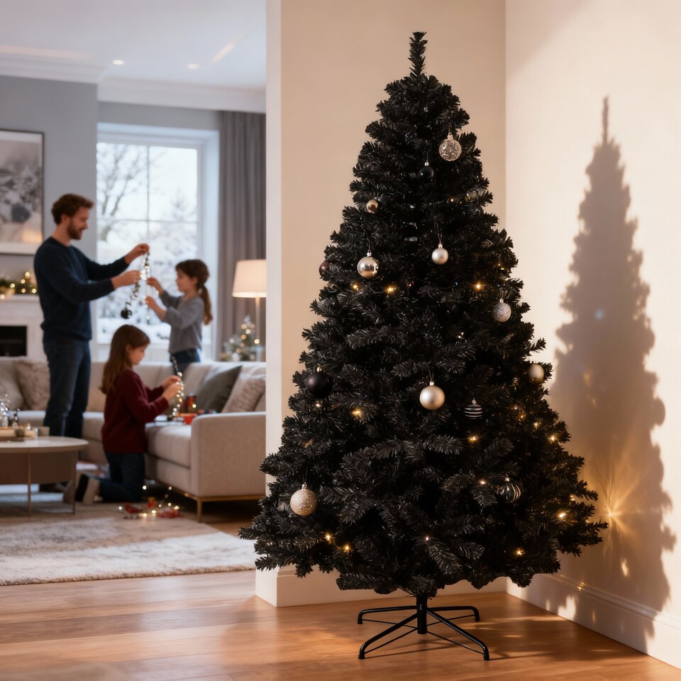 image 1 of 12FT Black Alaskan Pine Christmas Tree | Black | Black