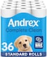 image 1 of Andrex Complete Clean Toilet Roll 36 Rolls (Previously Andrex Classic Clean Toilet Tissue) Unbeatable Toilet Paper with Unique 3D Wave, FSC Certified | White