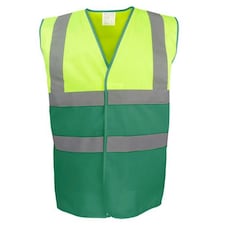Yoko Unisex Adult Two Tone Hi-Vis Vest - Yellow/Paramedic Green - S