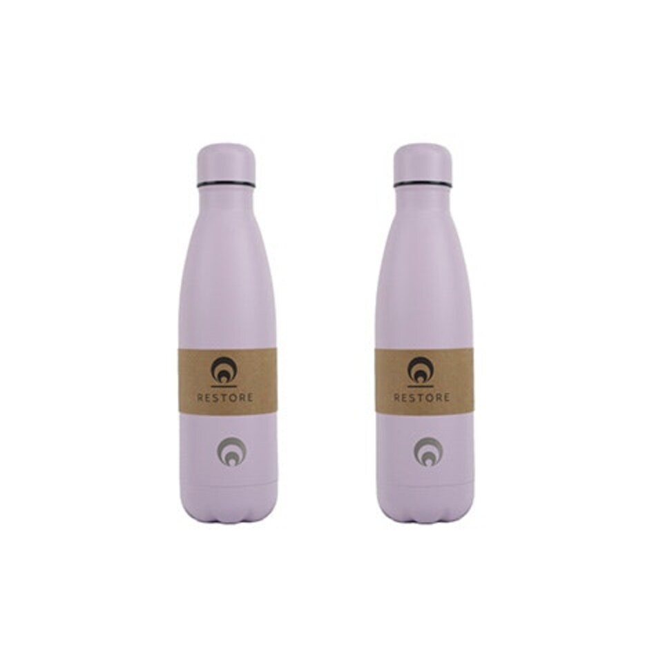 image 1 of Restore Roam Stainless Steel Insulated Thermal Bottle 500ml Lilac 2 Pack
