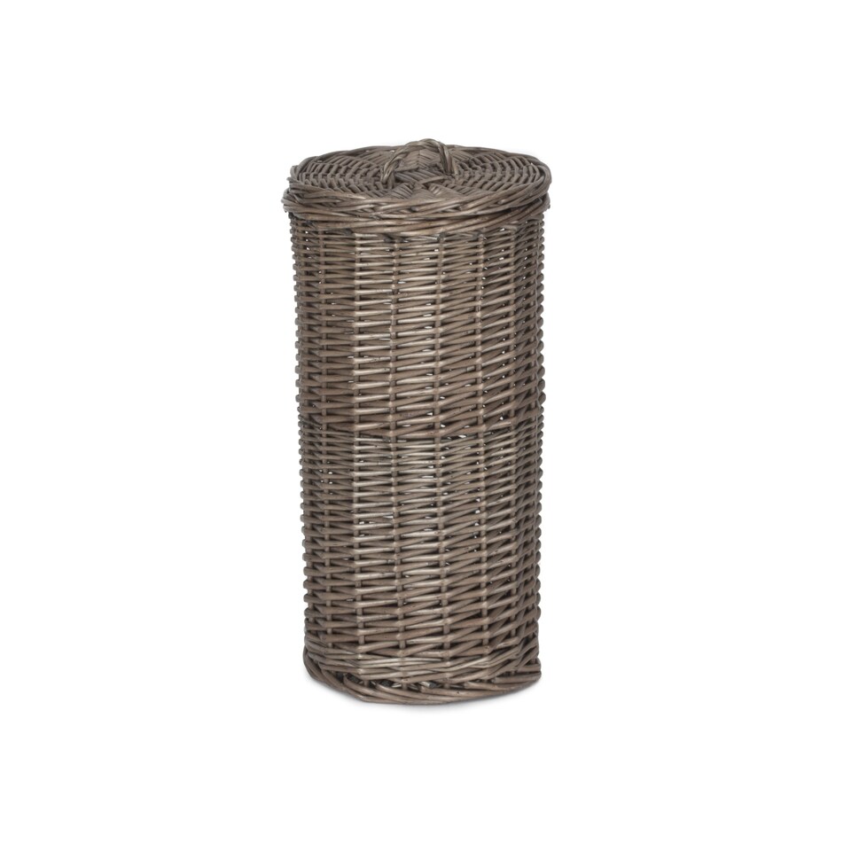 image 1 of 3 Toilet Roll Holder Round Wicker Holder | Brown | Brown | One Size