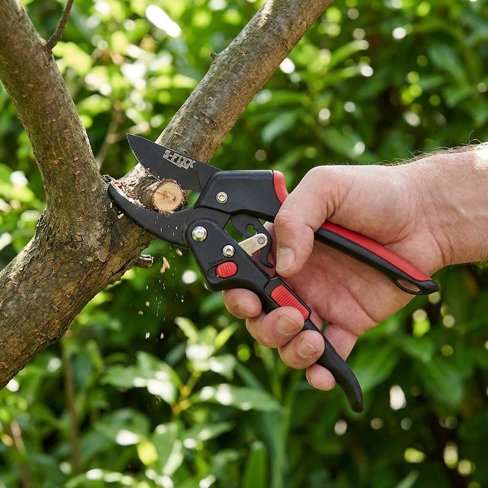 image 1 of S-FIXX Heavy-Duty 2-in-1 Ratchet Secateurs, Bypass Secateurs & Garden Pruning Shears
