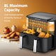 image 3 of Cookology Dual Zone Air Fryer 8L Capacity with Digital Touch Controls - CAF80DI Black