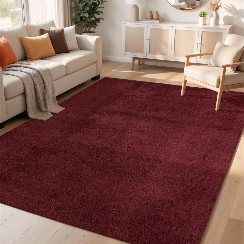 image 1 of Comfy Washable Low Pile Living Room Plain Area Rug