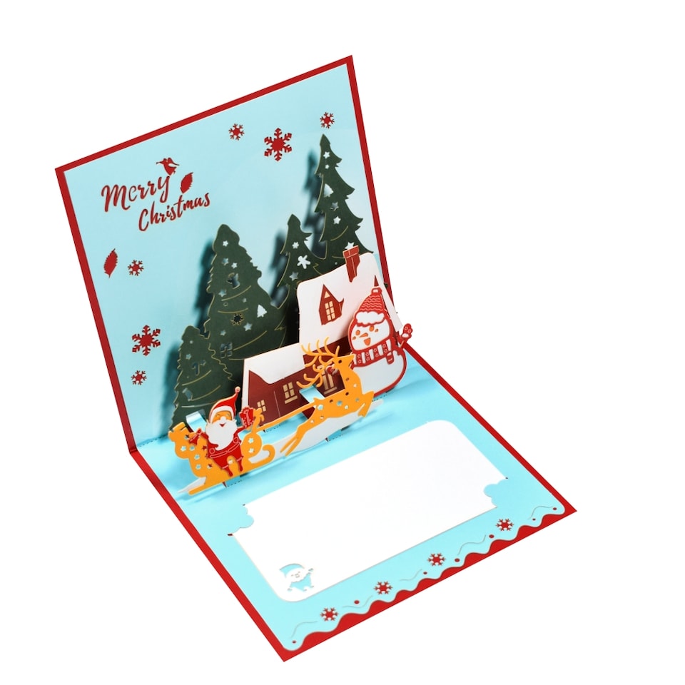 image 1 of Santa Claus and Winter Scene 3D Pop Up Christmas Card
