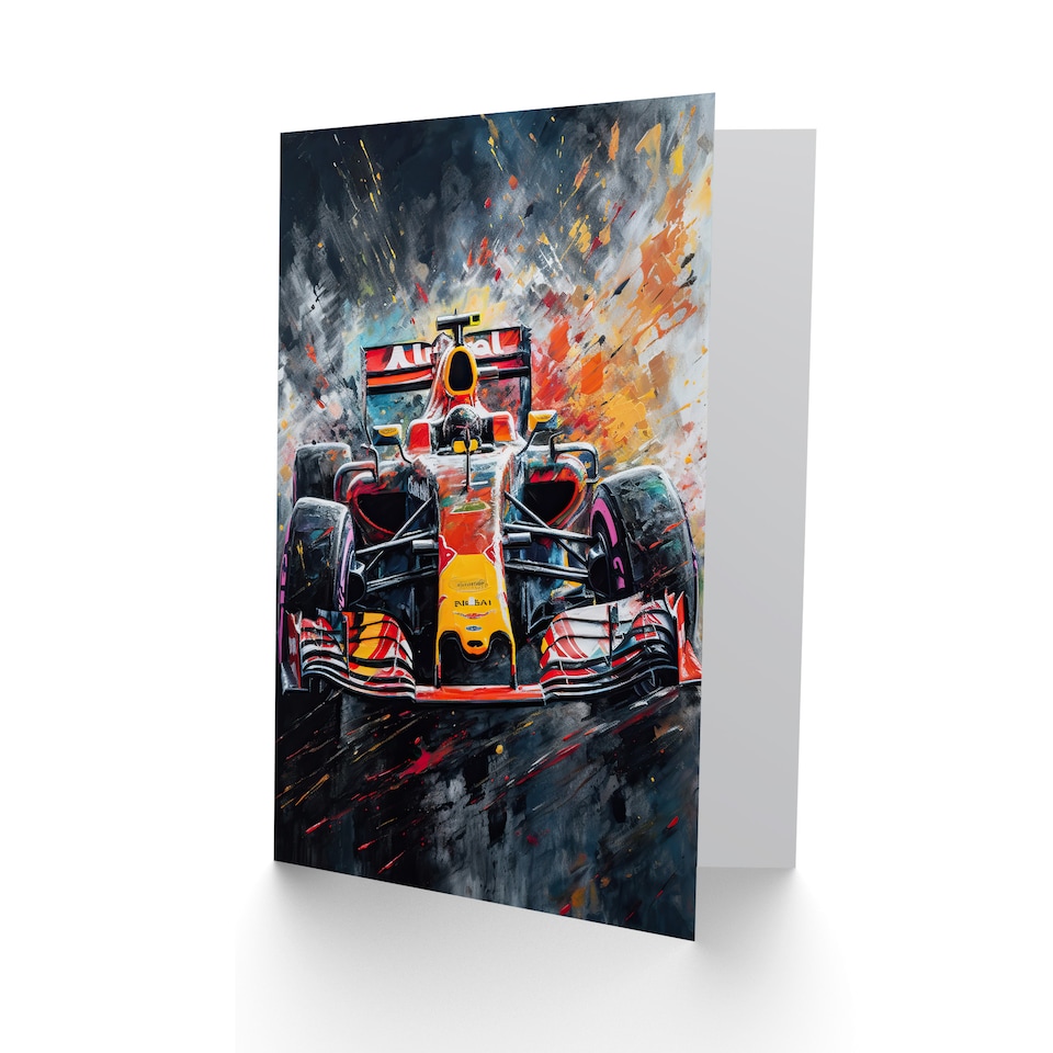 image 1 of Race Car Motorsport Fan for Husband Him Dad Fathers Day Greeting Card
