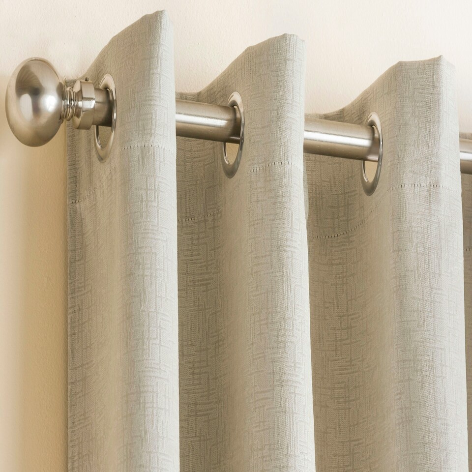 image 1 of Enhanced Living Vogue Cream Curtains 90 x 54 inch (229x137cm) Room Darkening Eyelet Thermal Noise Reducing Curtains for Bedroom and Living Room
