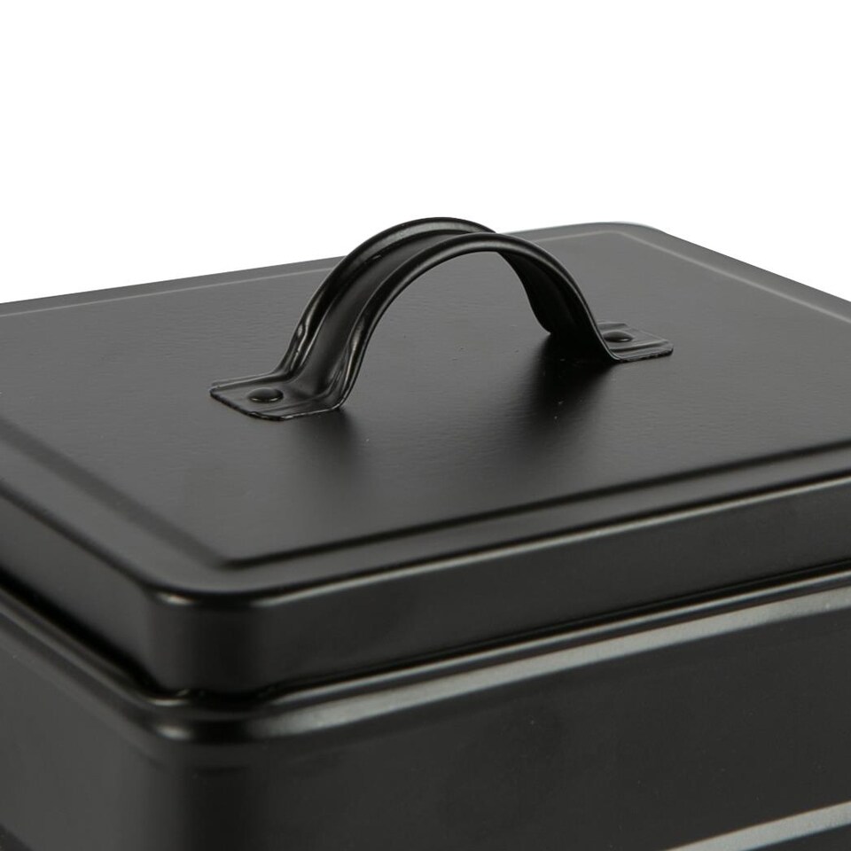 image 1 of Harbour Housewares Vintage Metal Washing Tablets Canister - Black | Black | Black | 1