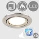image 2 of ValueLights Pack of 6 Fire Rated Brushed Chrome Tiltable GU10 Recessed Ceiling Downlights - Complete with 5w LED Bulbs 3000K Warm White
