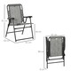 image 5 of Outsunny Set of 2 Patio Folding Chair Set, Garden Portable Outdoor Chairs with Armrest and Breathable Mesh Fabric Seat and Backrest, for Camping, Beach, Deck, Lawn, Grey