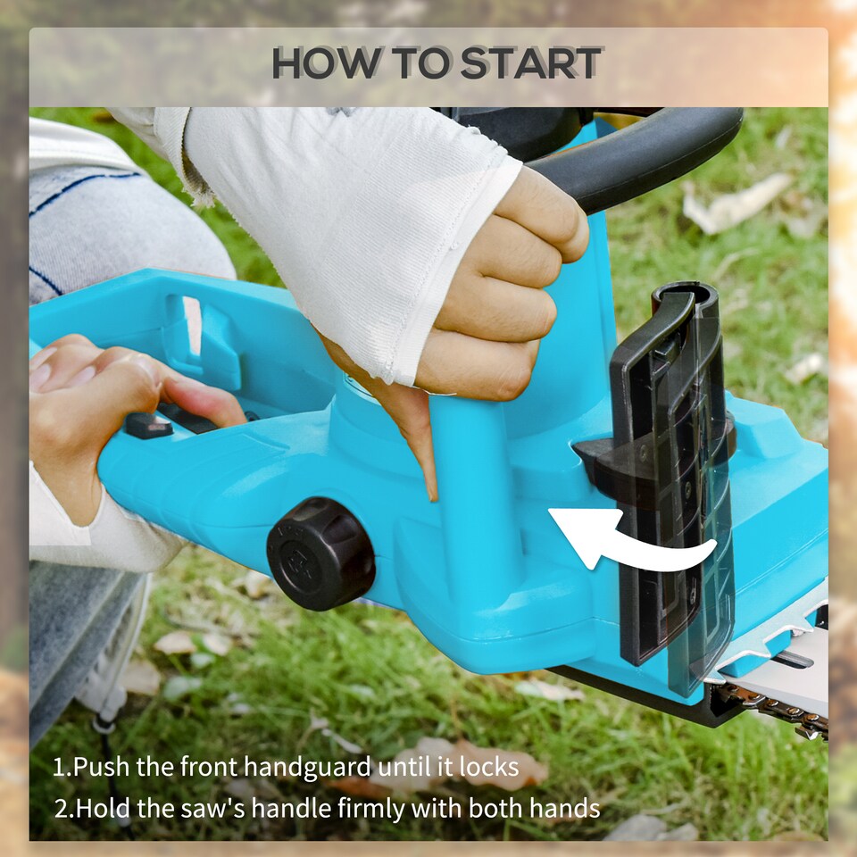 image 1 of DURHAND Electric Chainsaw Garden Tools, 2000 W for Wood, Blue