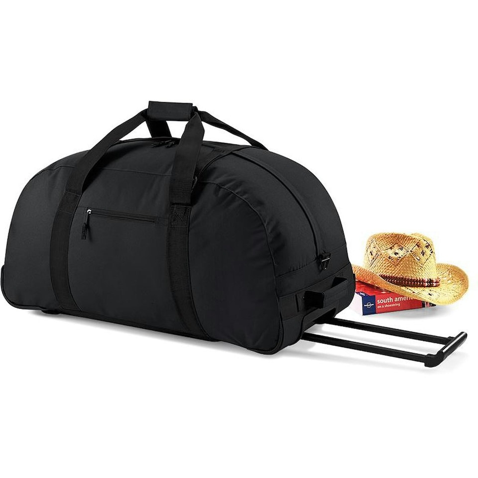 image 1 of BagBase Classic Wheelie Holdall / Duffle Travel Bag - Black - One Size