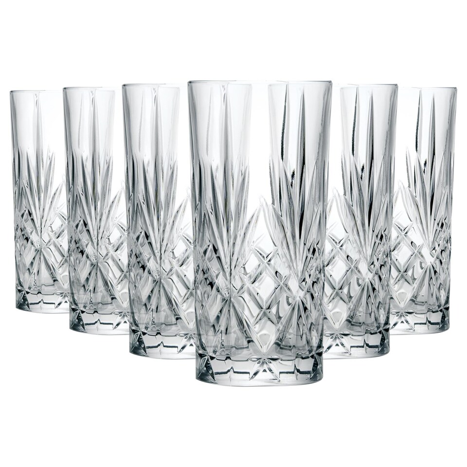 image 1 of RCR Crystal Melodia Highball Glasses - 360ml - Pack of 6 | Clear | Clear | 6
