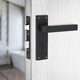 image 4 of Golden Grace Victorian Straight Delta Door Handles Lever in Matt Black with 64mm 3 Lever Lock Set - 150mm x 40mm Backplate Black