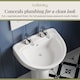 image 7 of Adley Round 2 Tap Hole Basin & Full Pedestal 550mm White Pillar Tap | White | White | 475 x 550 x 840mm