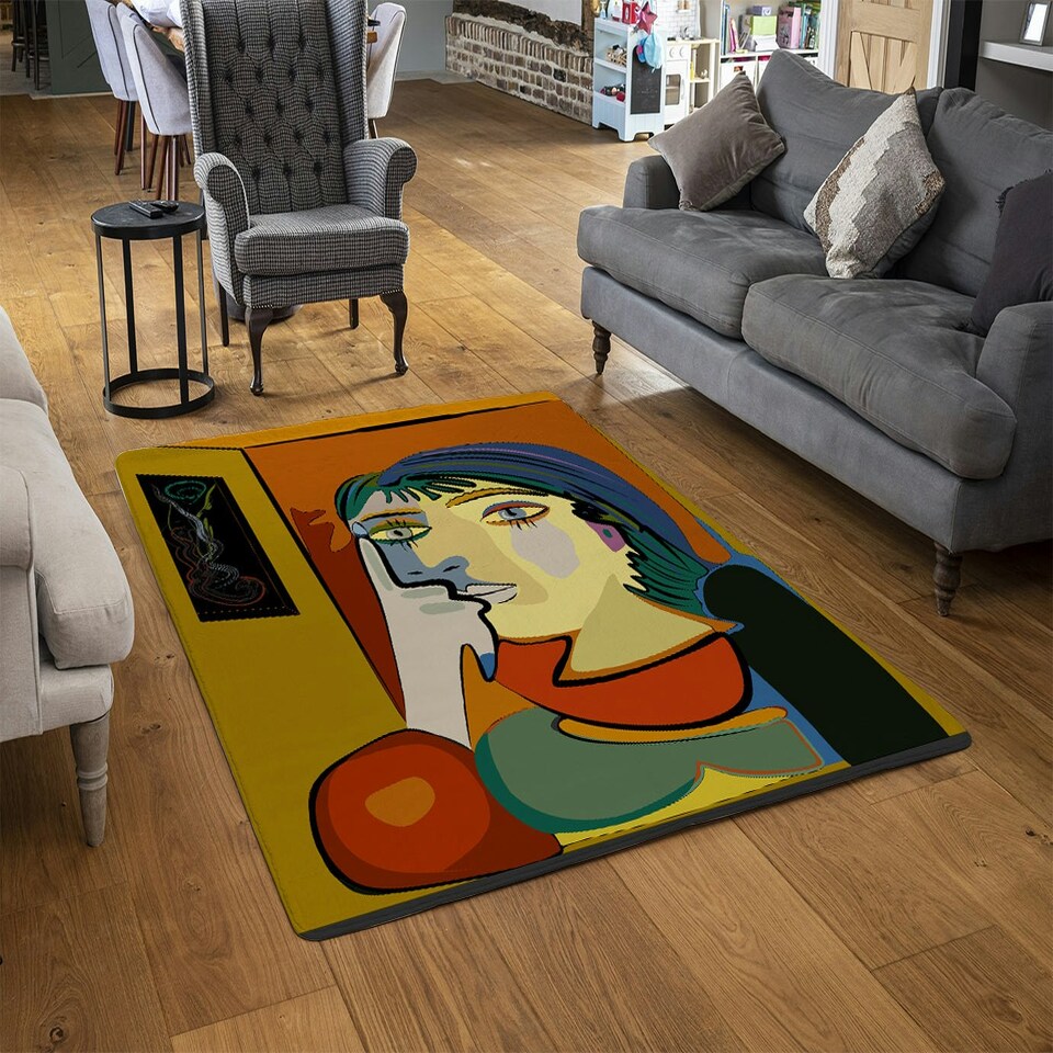 image 1 of thinking woman (Rug) Orange | M