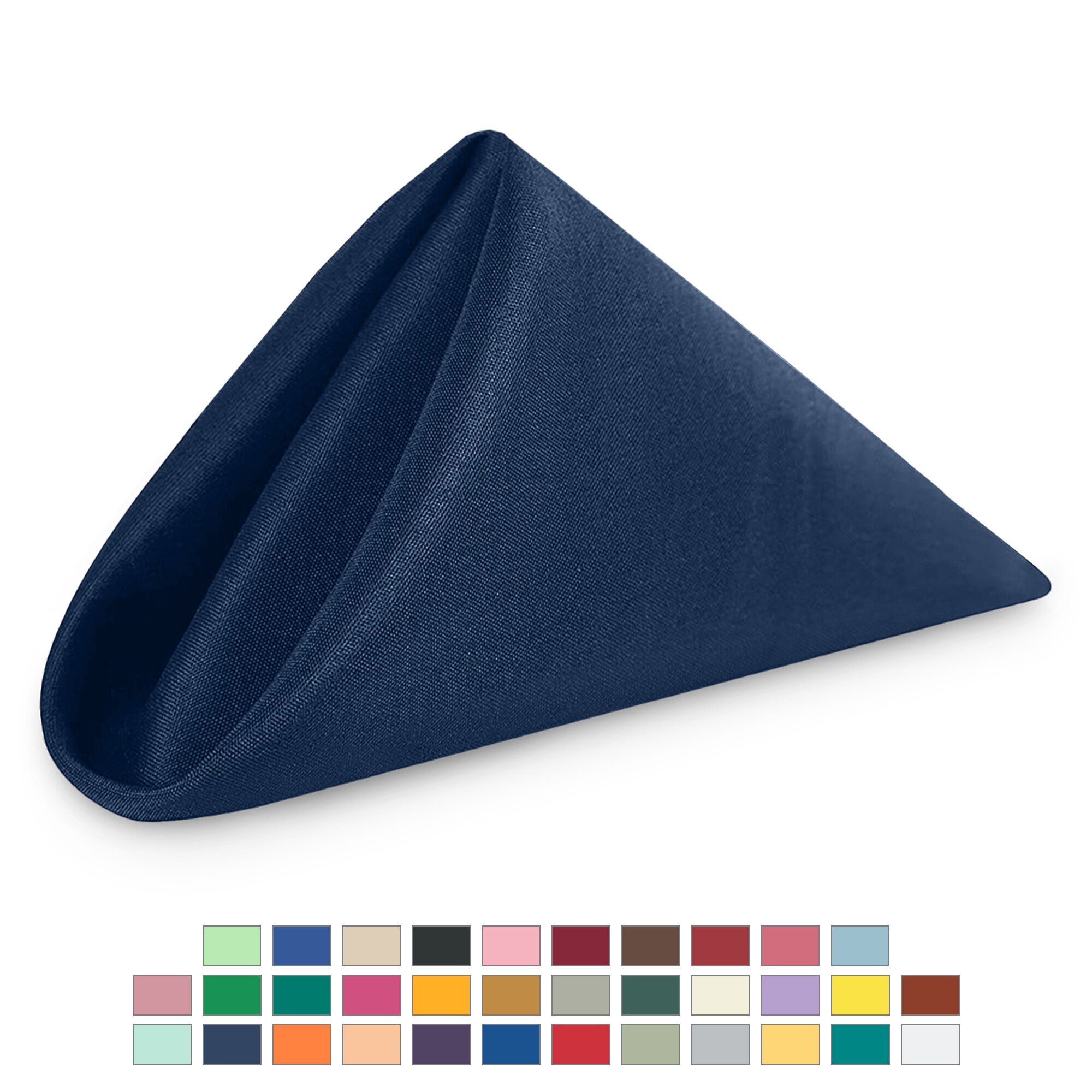Neel Blue 20 Inch Polyester Table Napkins, Reusable, Wrinkle-Resistant - 50x50cm in Navy | Size: 50x50 cm