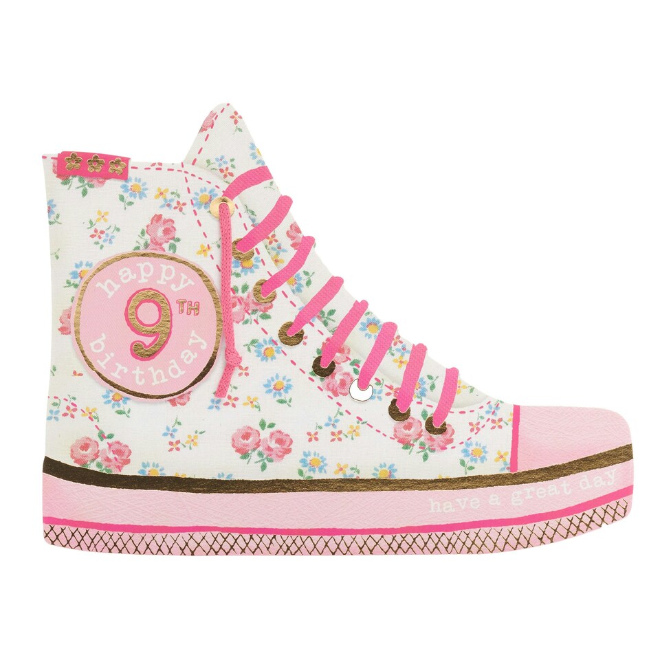 image 1 of 9th Birthday Card - Pink shoe