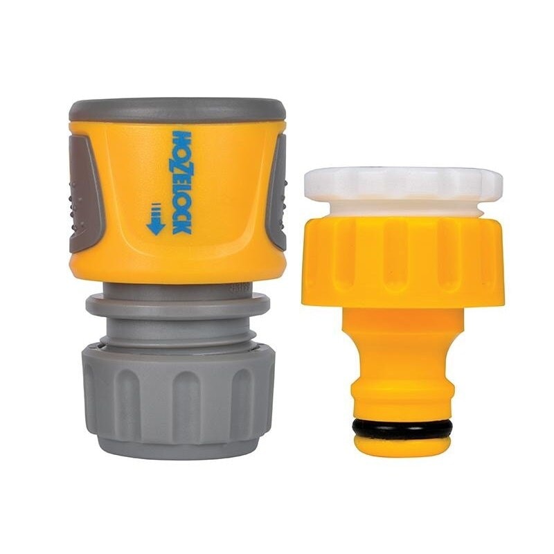 Hozelock 2071 Threaded Tap & Soft Touch Hose End Connector Set - Multi Colour - One Size Multi