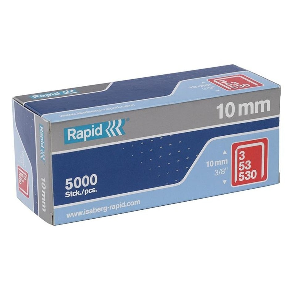 Rapid 53 Series Galvanised Staples - Galvanised - 10mm, Box of 5000