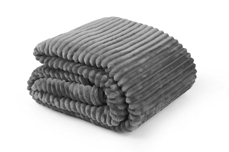 image 1 of Dakota Charcoal Blanket/Throw Grey | Grey