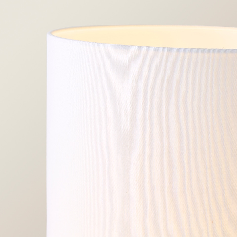 image 1 of ValueLights Grayson Natural Cement Effect Ceramic Midi Floor Lamp with Cylinder Shade | Grey