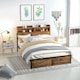 image 2 of HOMCOM 5.2FT King Bed Frame with Storage Headboard and Under Bed Storage