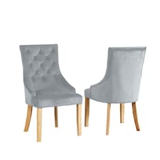 Ravenna Velvet Dining Chairs - Set of 2 - Silver
