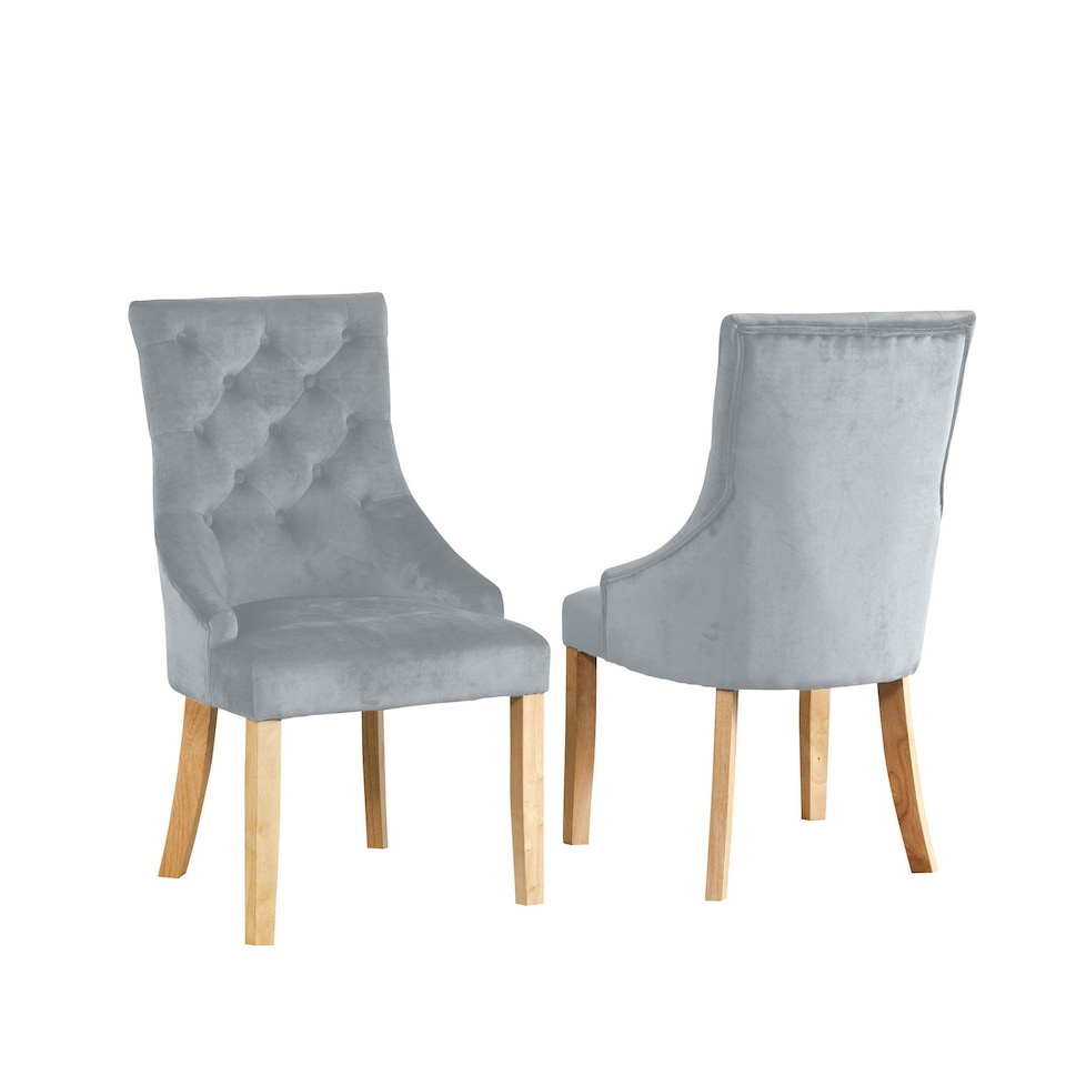 image 1 of Ravenna Velvet Dining Chairs - Set of 2 - Silver