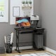 image 2 of HOMCOM Computer Desk Quality Office Home PC Shelf Tray Wood Station Dark Brown