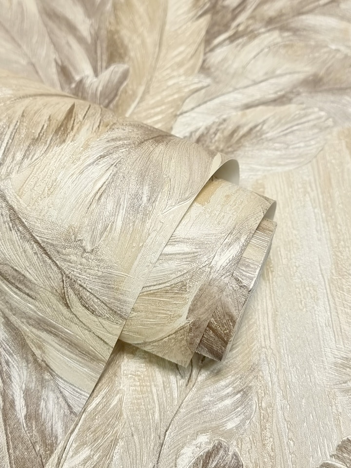 image 1 of Vymura M95694 Gianni Feather Wallpaper, Natural Beige