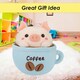 image 8 of Pig Coffee Cup Soft Toy Cute Plushie Huggable Cuddly Stuffed Toy 20cm Blue