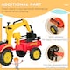 image 7 of HOMCOM Kids Children Pedal Go Kart Ride On Toy Car Excavator Tractor with Moving Bucket Steering Wheel Removable Digger For 3 - 6 Years
